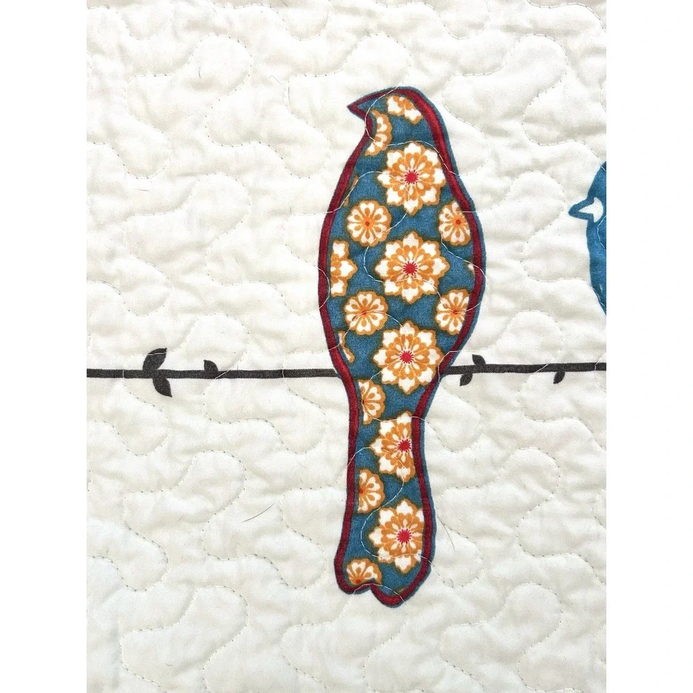 Lush Decor Rowley Birds Throw Blanket Quilted Reversible 48